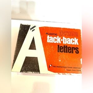 Vintage Plastic Tack-Back Letters WHITE Upper Case Perfection Form Co